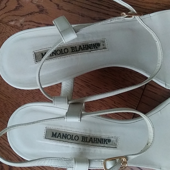 Manolo Blahnik white sandals 37.5 - Picture 3 of 7